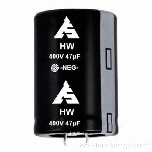 Snap-in e-cap, HW series, 400V, 47uF